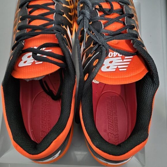 Mens Size 16 Black Orange New Balance 4040v5 Metal Baseball Cleats L4040B05 NWOB - Picture 3 of 14